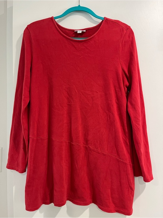 Pure Jill Tops - pure jill Red Soft-Touch Cotton Women’s Tunic Long Sleeved Top